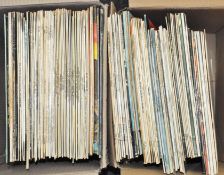 Two boxes of assorted vinyl records,