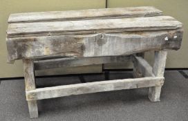 A large oak work bench,