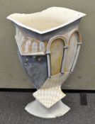 A large Studio pottery vase (A/F),