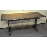 A vintage dining/kitchen table of rectangular form,