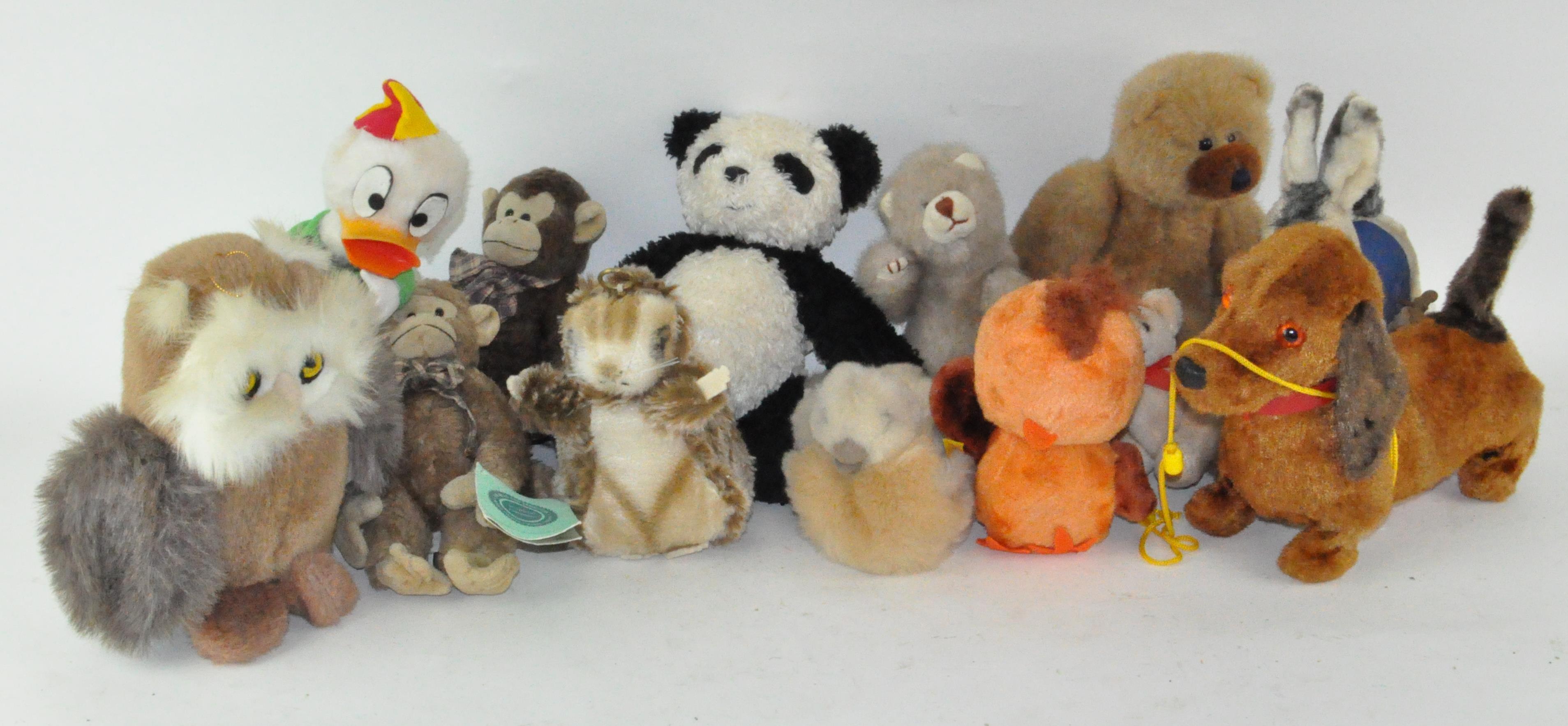 A selection of soft toys,