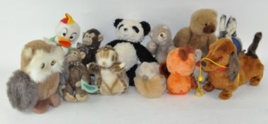 A selection of soft toys,