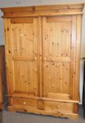 A pine wardrobe,