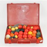 An unusual painted red Mess style carrying case,