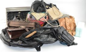 An assortment of vintage bags,