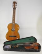 A violin, in original case with bow,