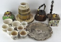 A group of assorted ceramics and metalware, to include a Kiln Craft part tea set,