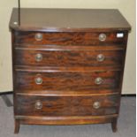 A mahogany George III style bow fronted four drawer chest,