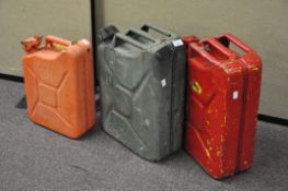 Three vintage Jerry cans,