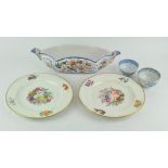 A pair of early Derby plates with floral decoration, 15cm diameter,