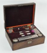 A Victorian rosewood cased vanity set,