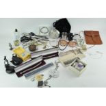 Assorted collectables, in two boxes, including a pewter hip flask,