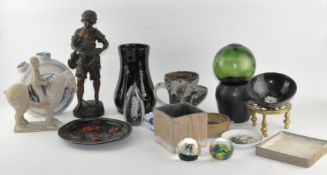 Assorted collectables, including glass paperweights,