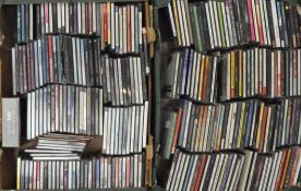 Two boxes containing a large collection of CD's