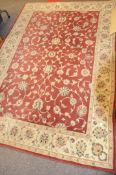 A large rug in the Persian style,