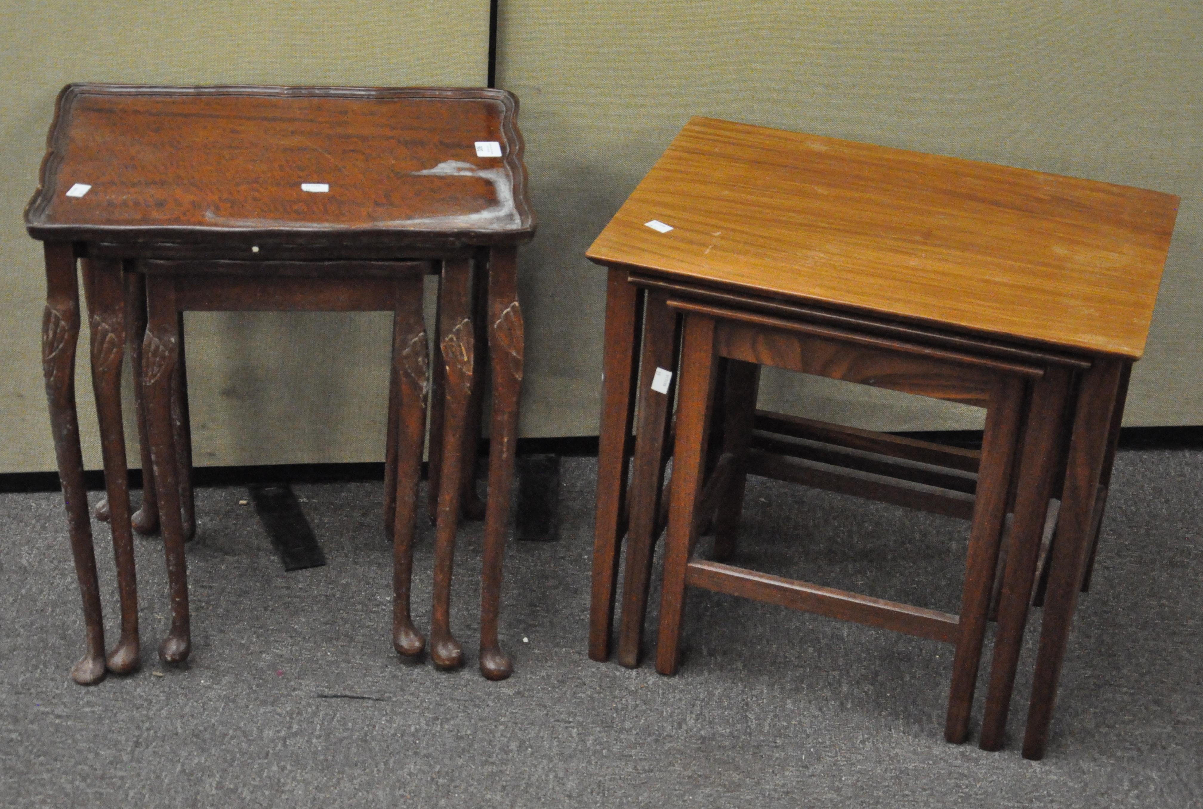 Two vintage nests of three tables,