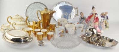 An extensive collection of assorted items, to include Two Royal Doulton Ladies, Dresden figures,