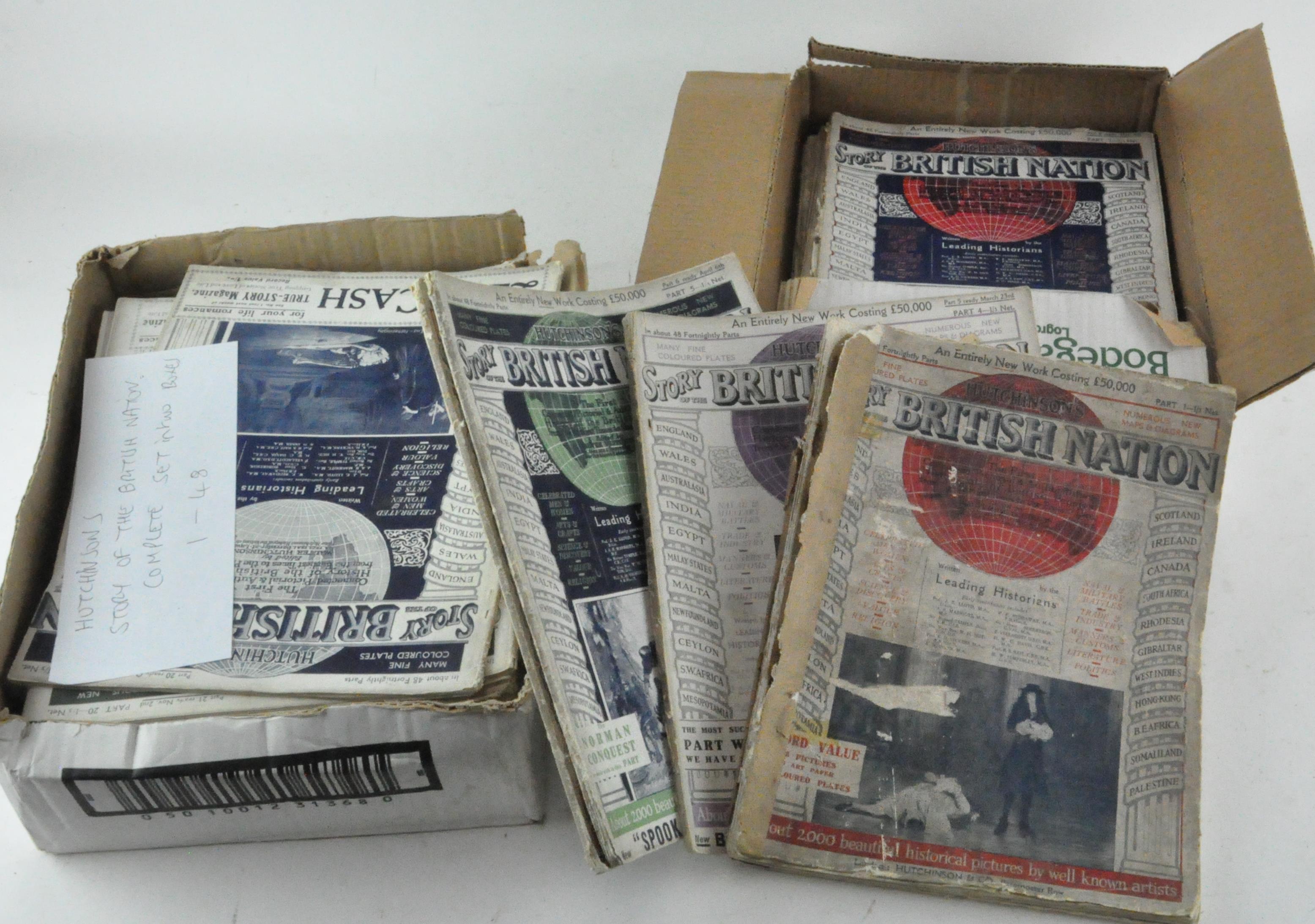 A collection of Hutchinsons 'Story of the British Nation' magazines,