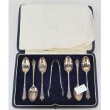 A set of six silver teaspoons, by Mappin and Webb, hallmarked London 1929,