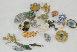 A collection of twenty vintage ladies brooches