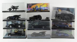 A selection of Batman themed toy vehicles,