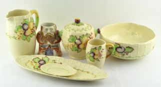 A collection of A J Wilkinson ceramics ' Leaf and Berry' wares, including pouring jug,