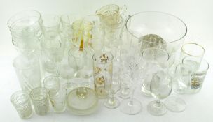 A large selection of vintage glassware,