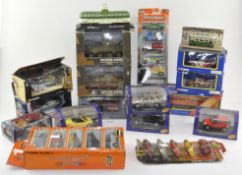 A selection of die cast model vehicles, including examples by Corgi, Matchbox and Military Series,