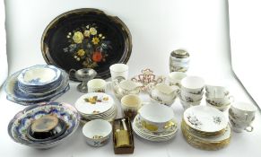 A tray and a quantity of ceramics