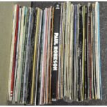 A collection of vinyl records, including Johnny Cash, Elvis, Barry Manilow, assorted pop,