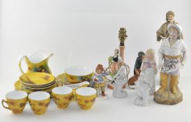 A collection of Phoenix China fruit painted tea ware and other items