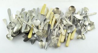 Assorted flatware, including bone handled cutlery,