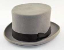 A Moss Bros grey Top hat,