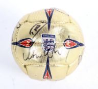 A Mitre Mini Stealth football signed by the England Team,