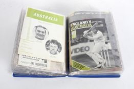 A folder of England v Australia cricket programmes,