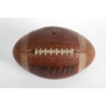 A Spalding Top-Flite J5V signed American football, 1974, in brown leather, signed Pollard,