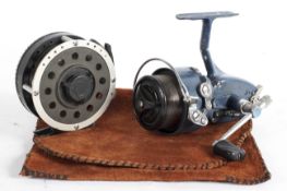 Two Fishing Reels : Mitchell 440A fixed spool reel and a Mitchell automatic fly reel