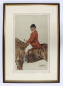 A Vanity Fair hunting print of 'A Leicestershire Man', the print dated April 6 1899,