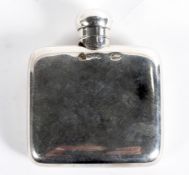 An Edwardian silver hip flask by Asprey & Co, of square form with screw top,