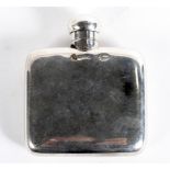 An Edwardian silver hip flask by Asprey & Co, of square form with screw top,