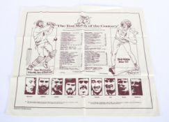 A Test Match tea towel, produced for the Daily Express,