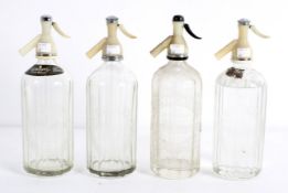 Four glass Soda syphons, mid-20th century,