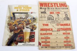 Assorted sport related advertising, to include American wrestling competition posters ,