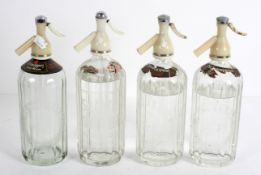 Four glass Soda syphons, mid-20th century,