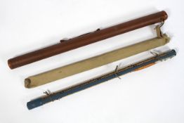 A five piece cane fly rod, by TH Chubb of Vermont, mounted on travelling block,