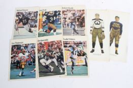 A collection of assorted NFL American football mini poster cards of different players