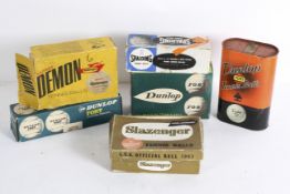 Six boxes of vintage tennis balls, including: Dunlop, Demon and Slazenger,