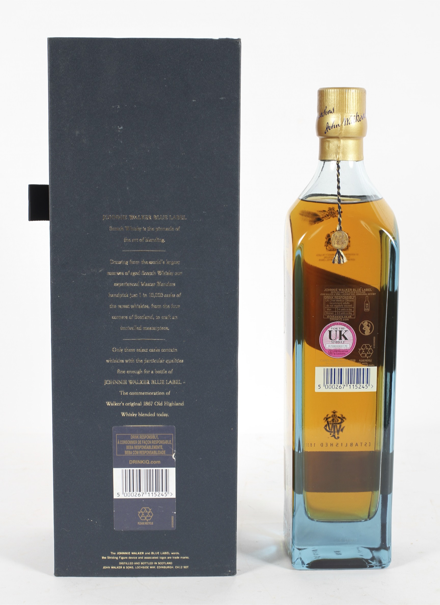 Whisky: Johnnie Walker, Blue Label blended Scotch Whisky, bottle number IB6 54419, 70cm, 40%, - Image 2 of 2