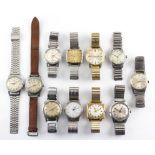 A collection of eleven wristwatch of variable designs.