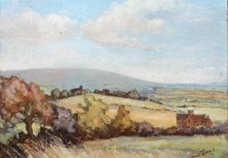 Jean Jones, A Rural Landscape, signed, oil on panel,
